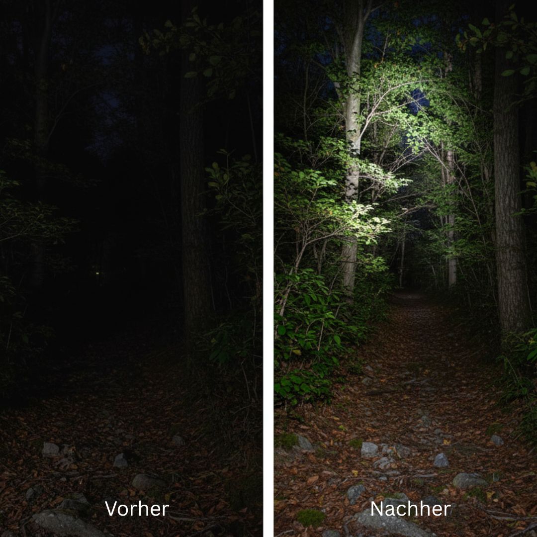 Profi Stirnlampe 1000 Lumen einschließlich roter Lichtmodi