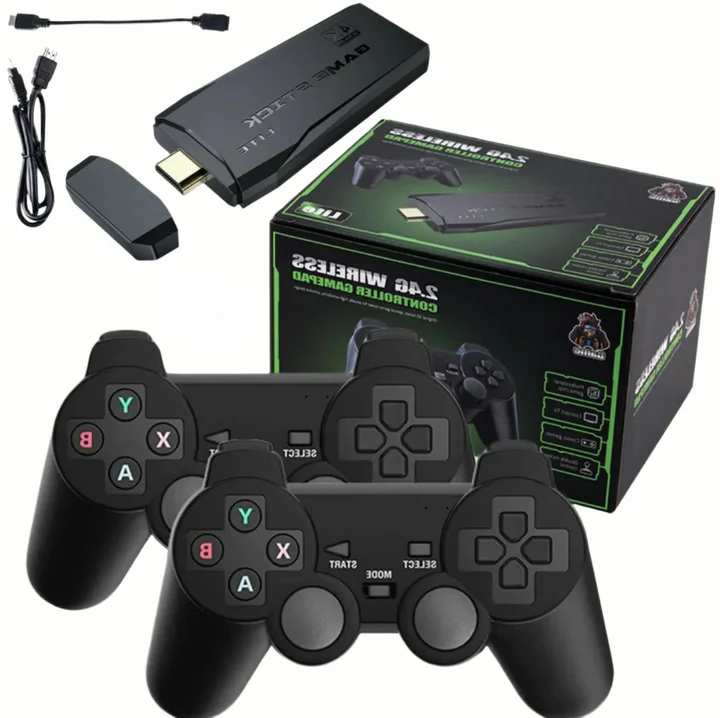 HDMI 4K TV Game Stick Konsole | 64GB mit über 20.000 Retro-Spielen & 2 kabellosen Gamepads