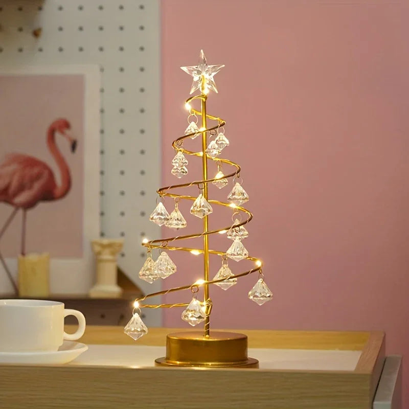 Weihnachtsbaum Nachtlicht - Kristall Design - Batteriebetrieben