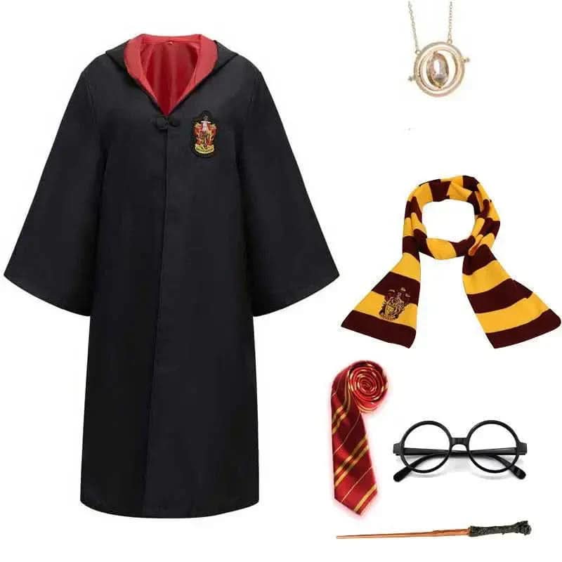 MAGICHOUSE – Hogwarts Zauberer Schüler Kostüm mit Robe, Zauberstab & Zubehör für Kinder & Erwachsene
