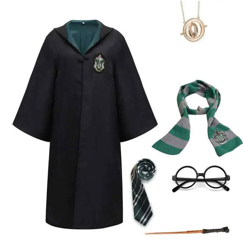 MAGICHOUSE – Hogwarts Zauberer Schüler Kostüm mit Robe, Zauberstab & Zubehör für Kinder & Erwachsene