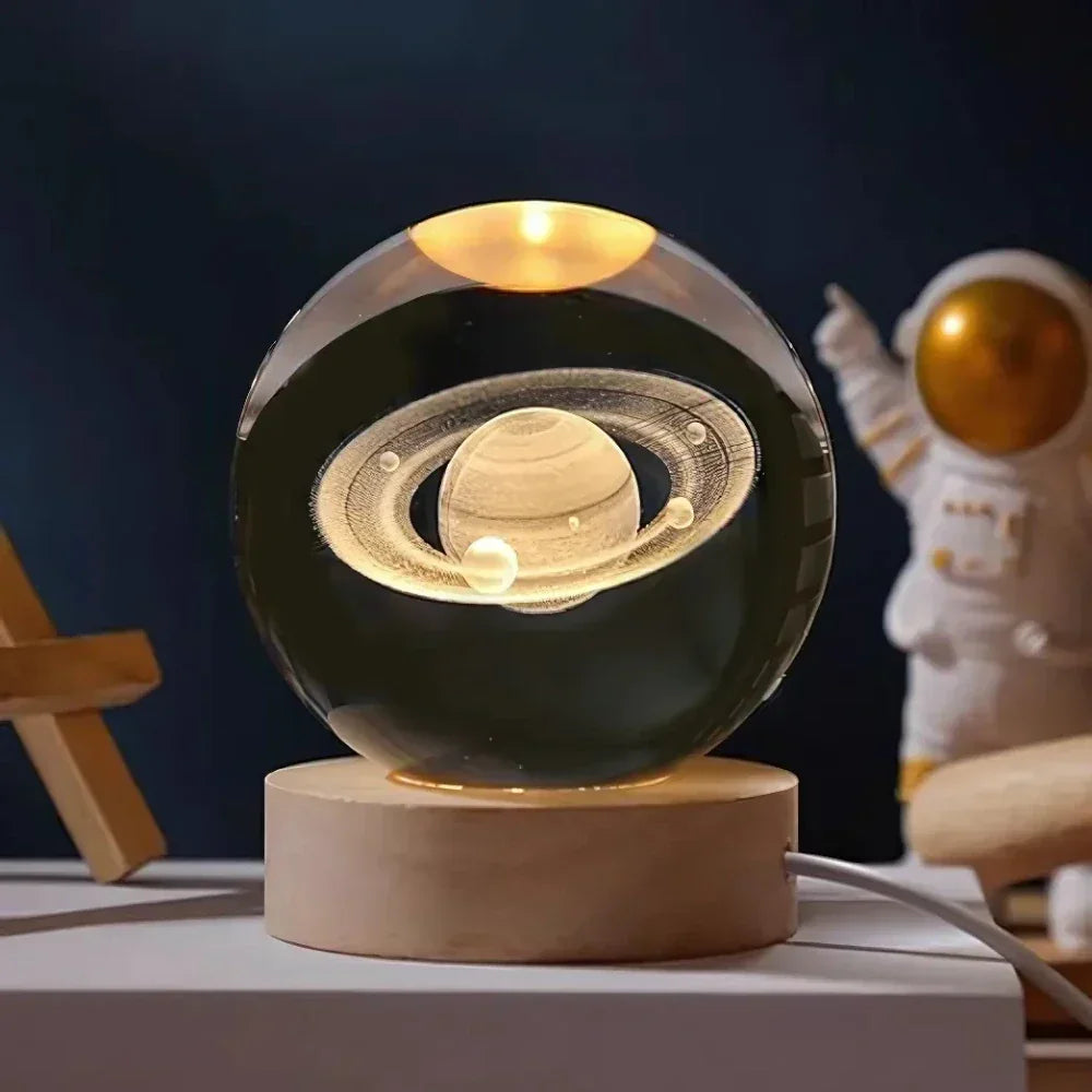 LED Nachtlicht - 3D Kristallkugel - USB betrieben