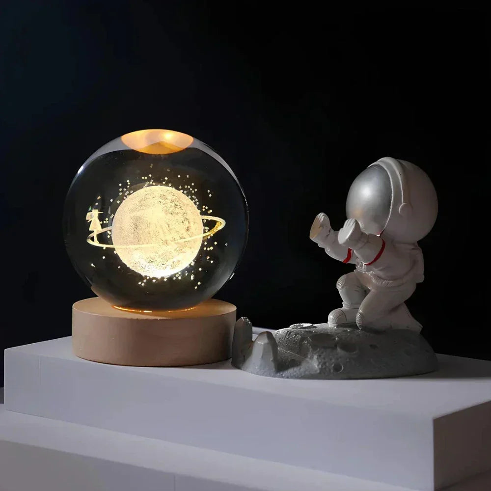 LED Nachtlicht - 3D Kristallkugel - USB betrieben
