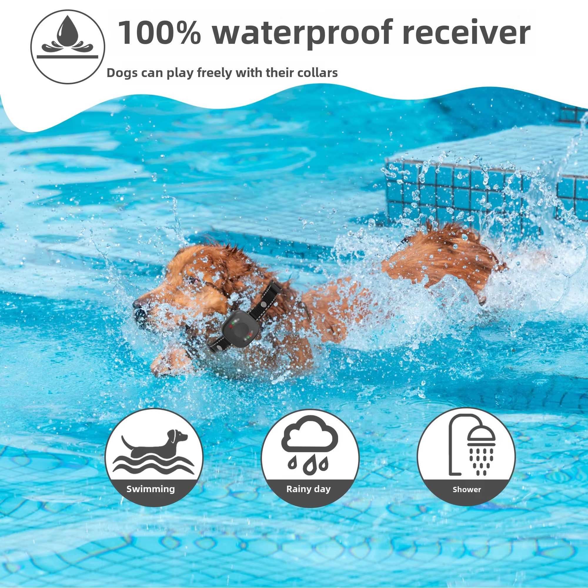 Ultimatives Sicherheitssystem für Hunde mit 1.574,8 Fuß kabellosem Hundezäunensystem mit wiederaufladbarem, wasserdichtem Halsband