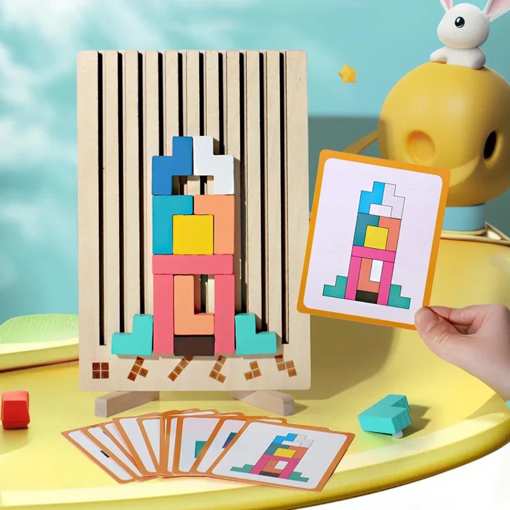 Familienzeit - Tetris 3D Holzpuzzle für Kinder