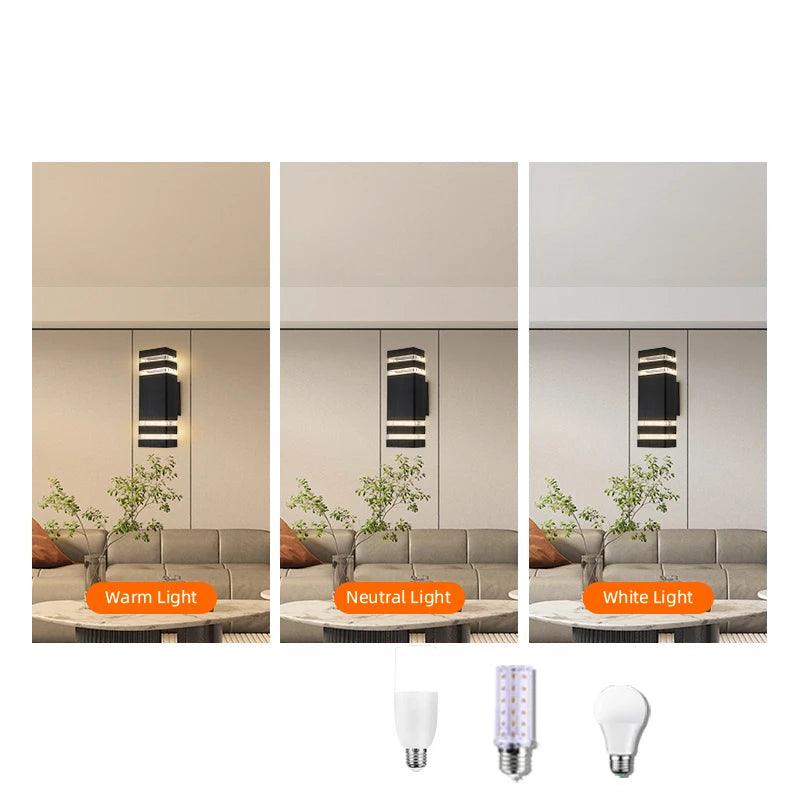 LumiBloc LED Außenwandleuchte | Auf- und Abwärts-Effekt | E27 Fassung | IP65 Wasserdicht | Modernes Design für Garten & Balkon