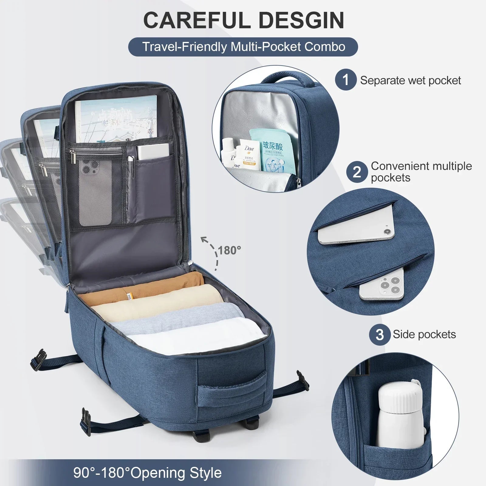 Reiserucksack Travomate | Wasserdicht & Vielseitig | 15,6" Laptopfach | Große Kapazität mit Nass-Trocken-Trennung