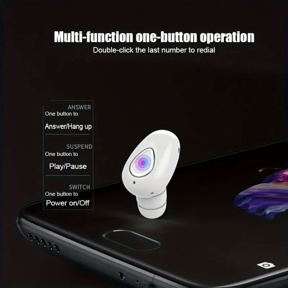 Bluetooth-Ohrhörer, kabellos, mini, unsichtbar, einseitig