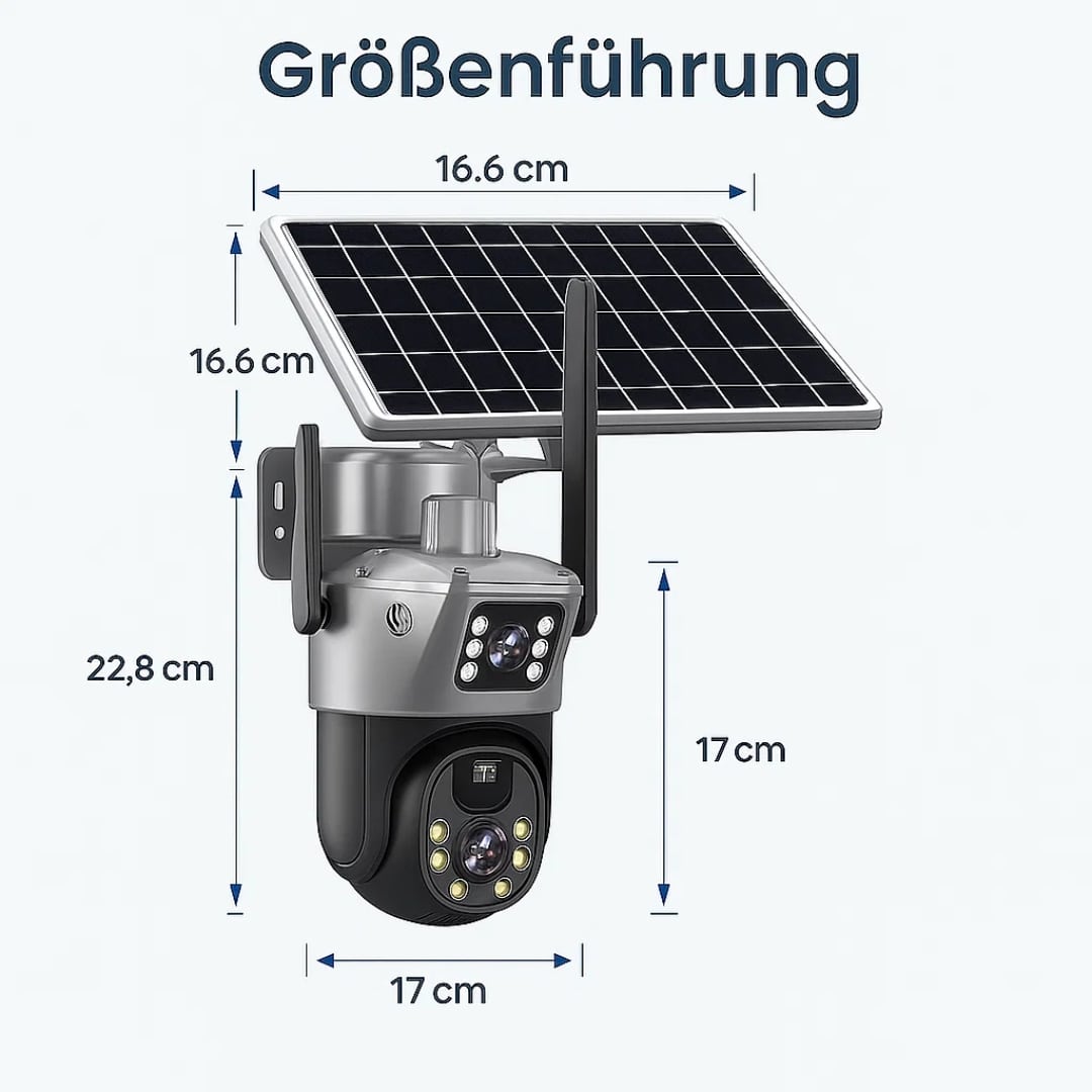 Außenüberwachungskamera | Wi-Fi-Kamera mit Solarpanel | GuardVision