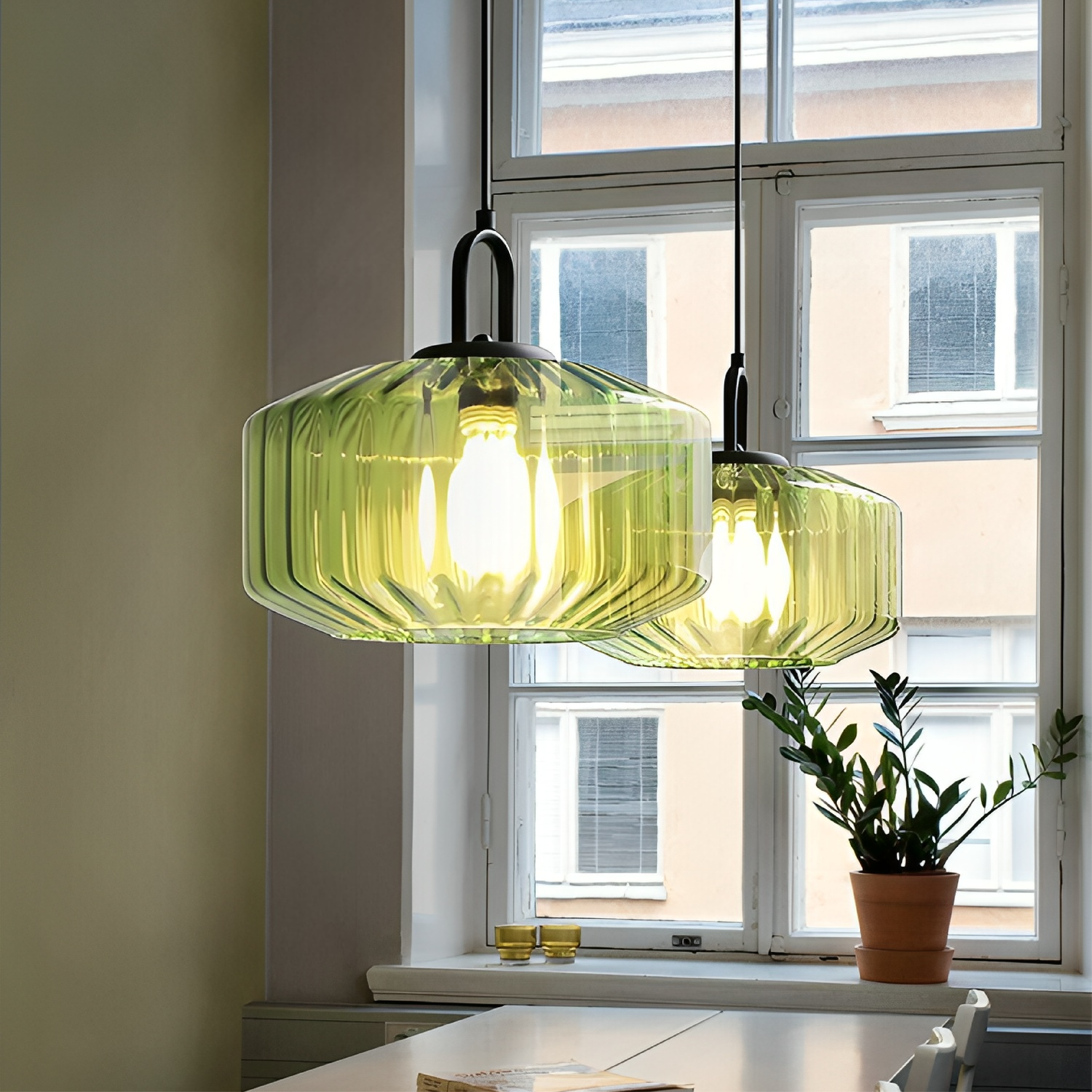 Bunte Glas Pendelleuchte