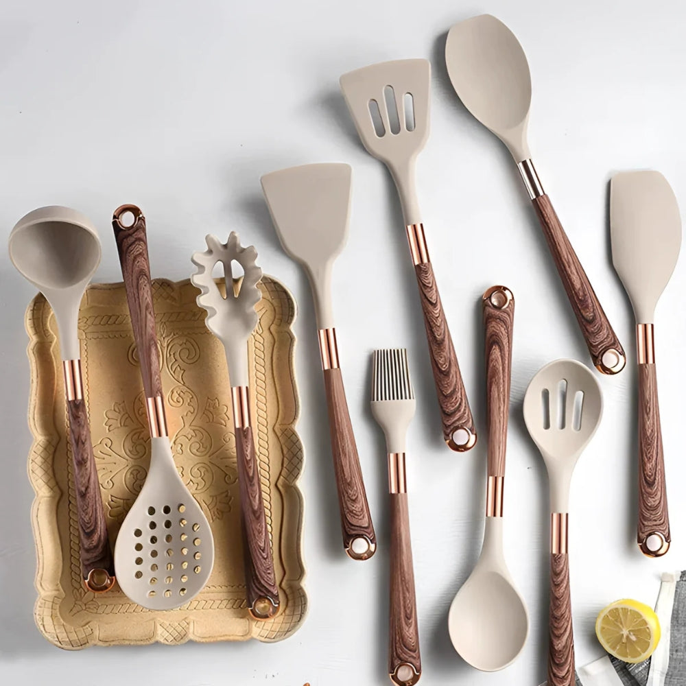 Premium Küchenutensilien Set | Silikon Küchenwerkzeuge Set | Kochutensilien 10 Teile | Culinora