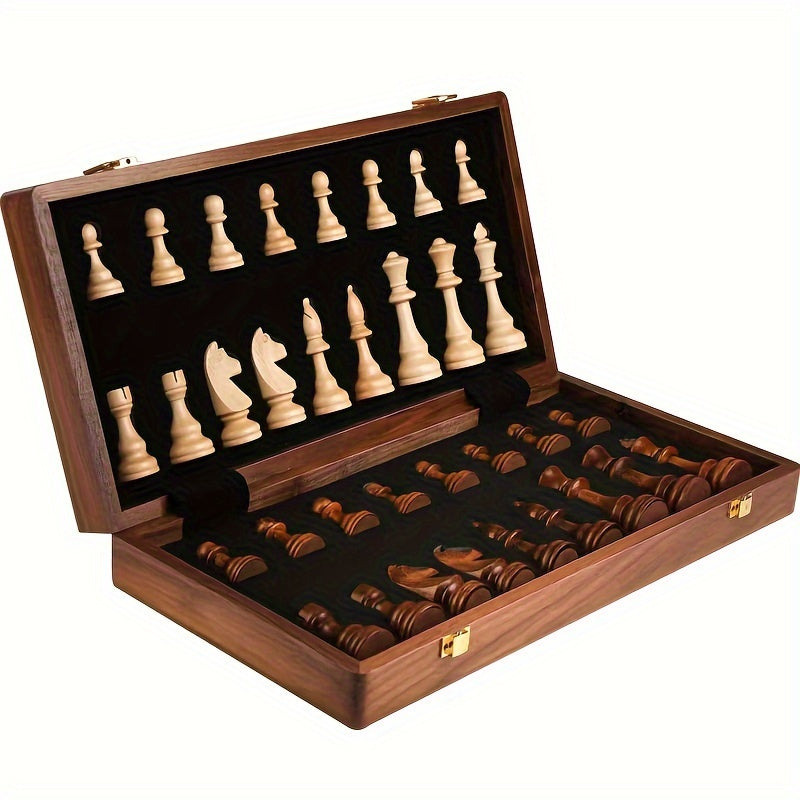 Holz-Schachset | Schachbrett mit Schachfiguren | Faltbar & Tragbar | RoyalBrett