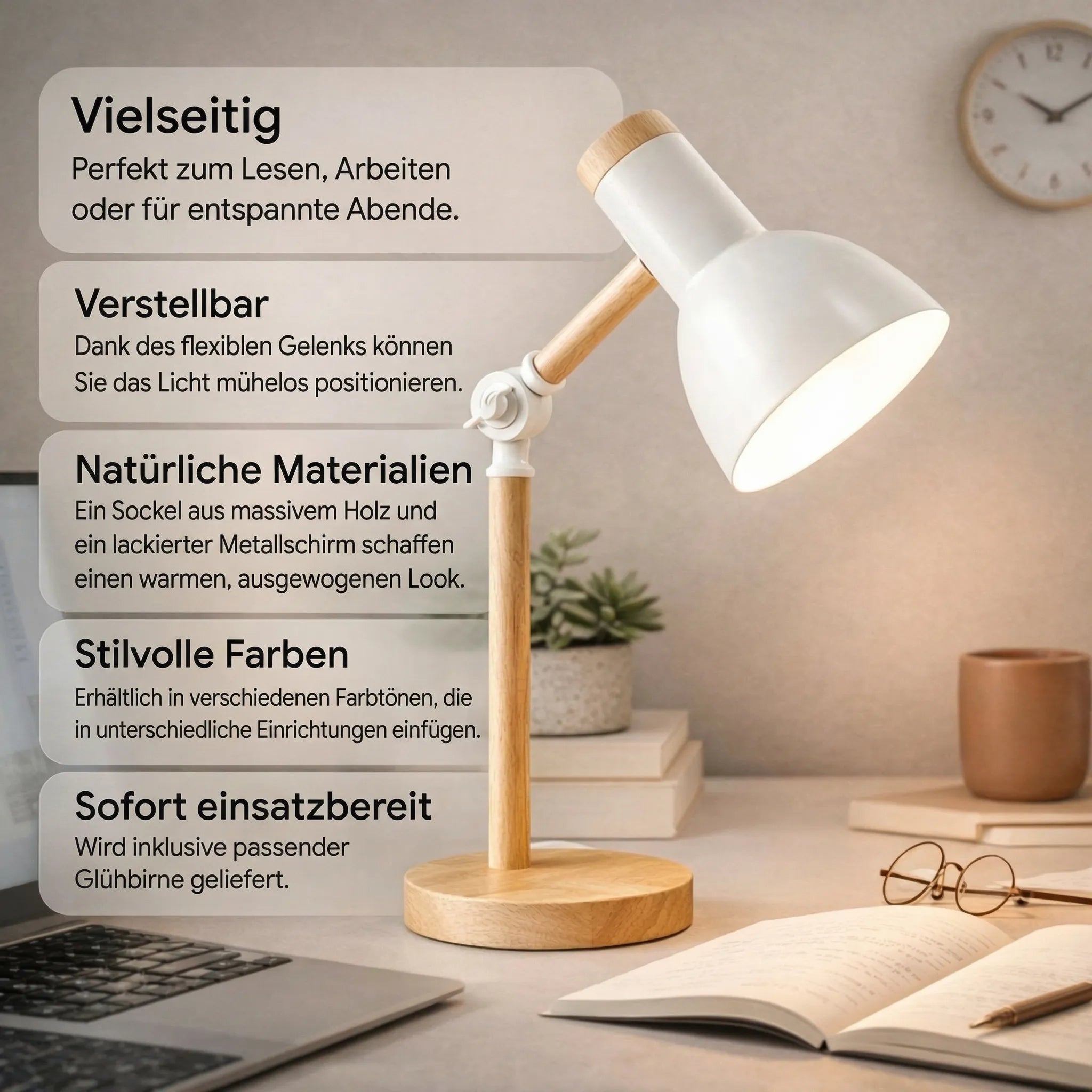 Holz Schreibtischlampe | Tischlampe | WoodLight