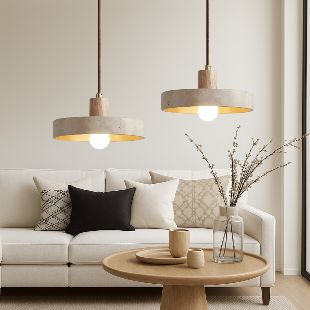 Travertin Bauhaus Pendelleuchte