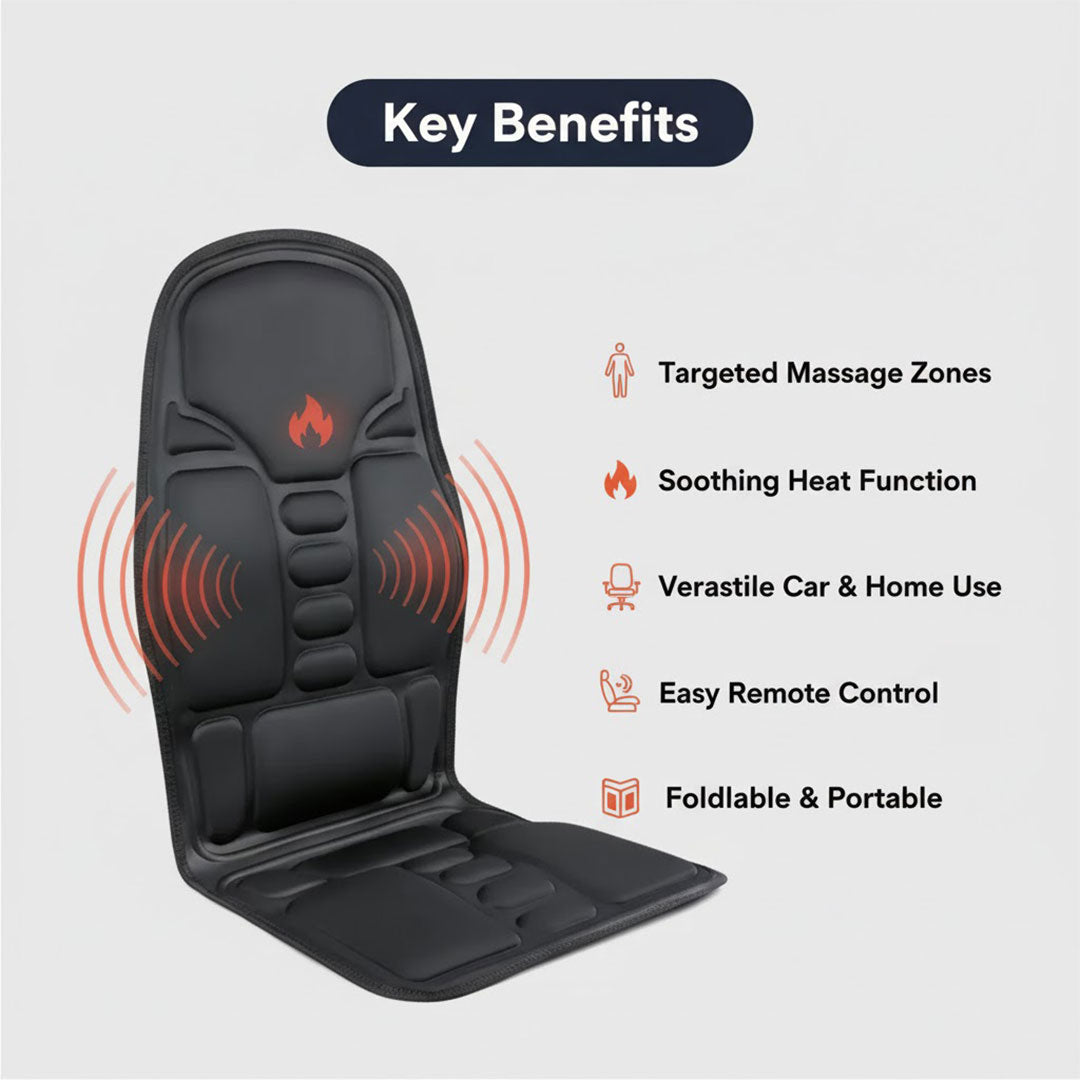 Heizbares Massagekissen - Für Stuhl- und Autoanwendung - Vibrationsknoten