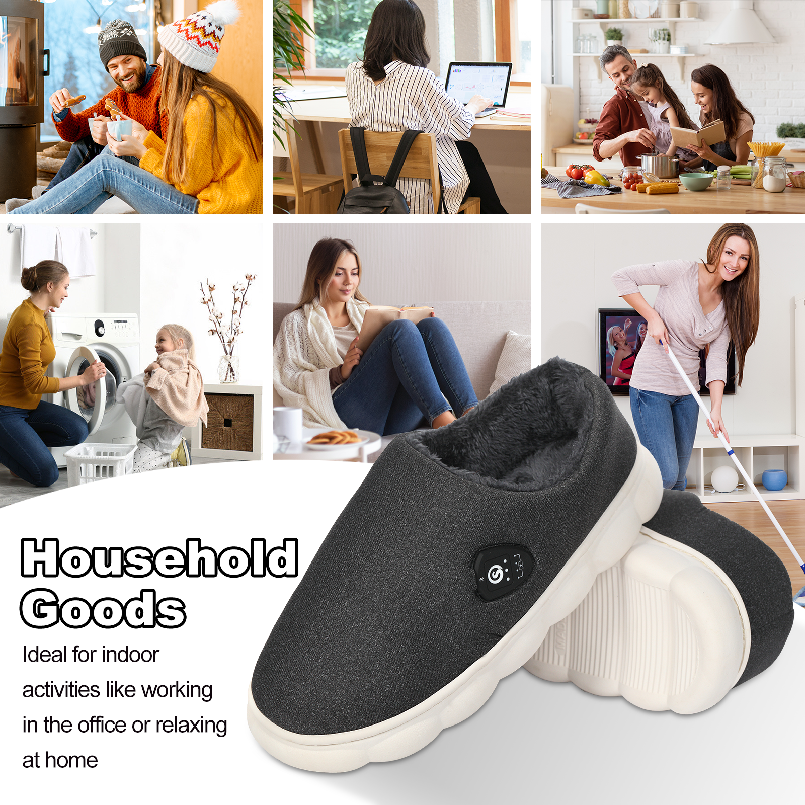 Unisex Wiederaufladbare Hochschnitt Heizslipper – APP & Tastensteuerung