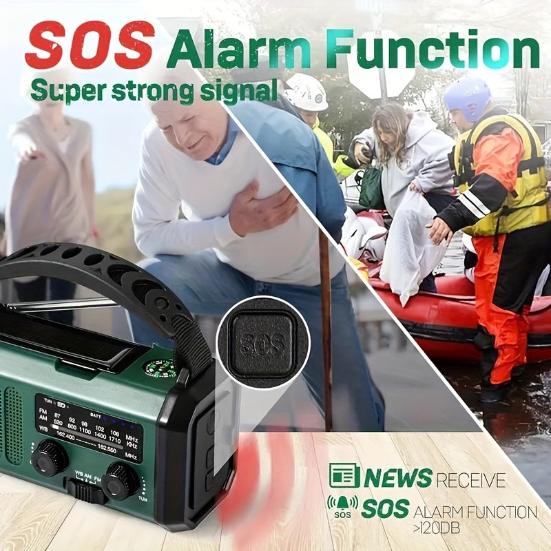 StormMate X10 Notfallradio mit 10.000 mAh Powerbank | Solar, Handkurbel & USB-C | LED-Licht, SOS-Alarm & Kompass | AM/FM/NOAA
