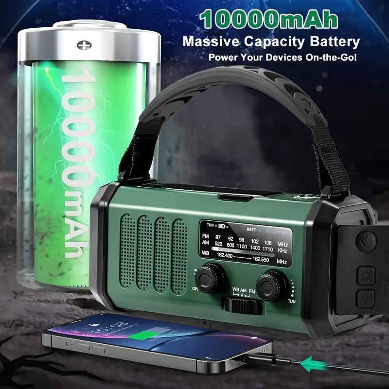 StormMate X10 Notfallradio mit 10.000 mAh Powerbank | Solar, Handkurbel & USB-C | LED-Licht, SOS-Alarm & Kompass | AM/FM/NOAA