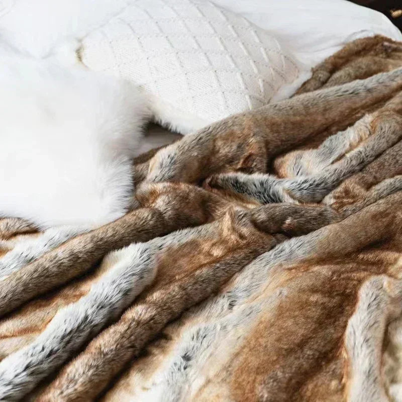 Faux-Fur-Wurfdecke - Weiches Nerz - Dekoratives Design