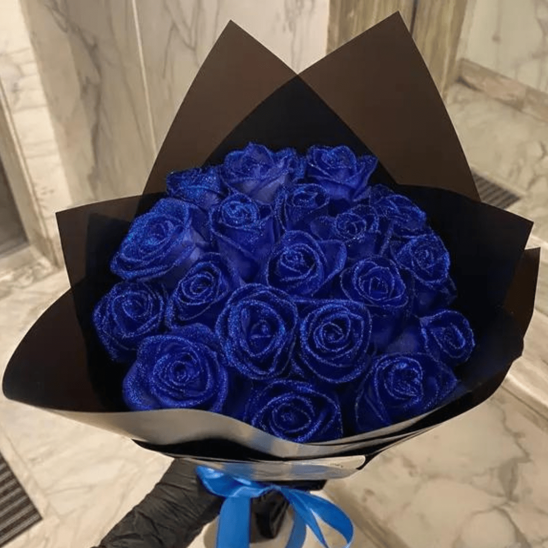 AMORÉVIA EVERBLOOM – Künstliche Glitzerrose für Romantik & Wohnkultur