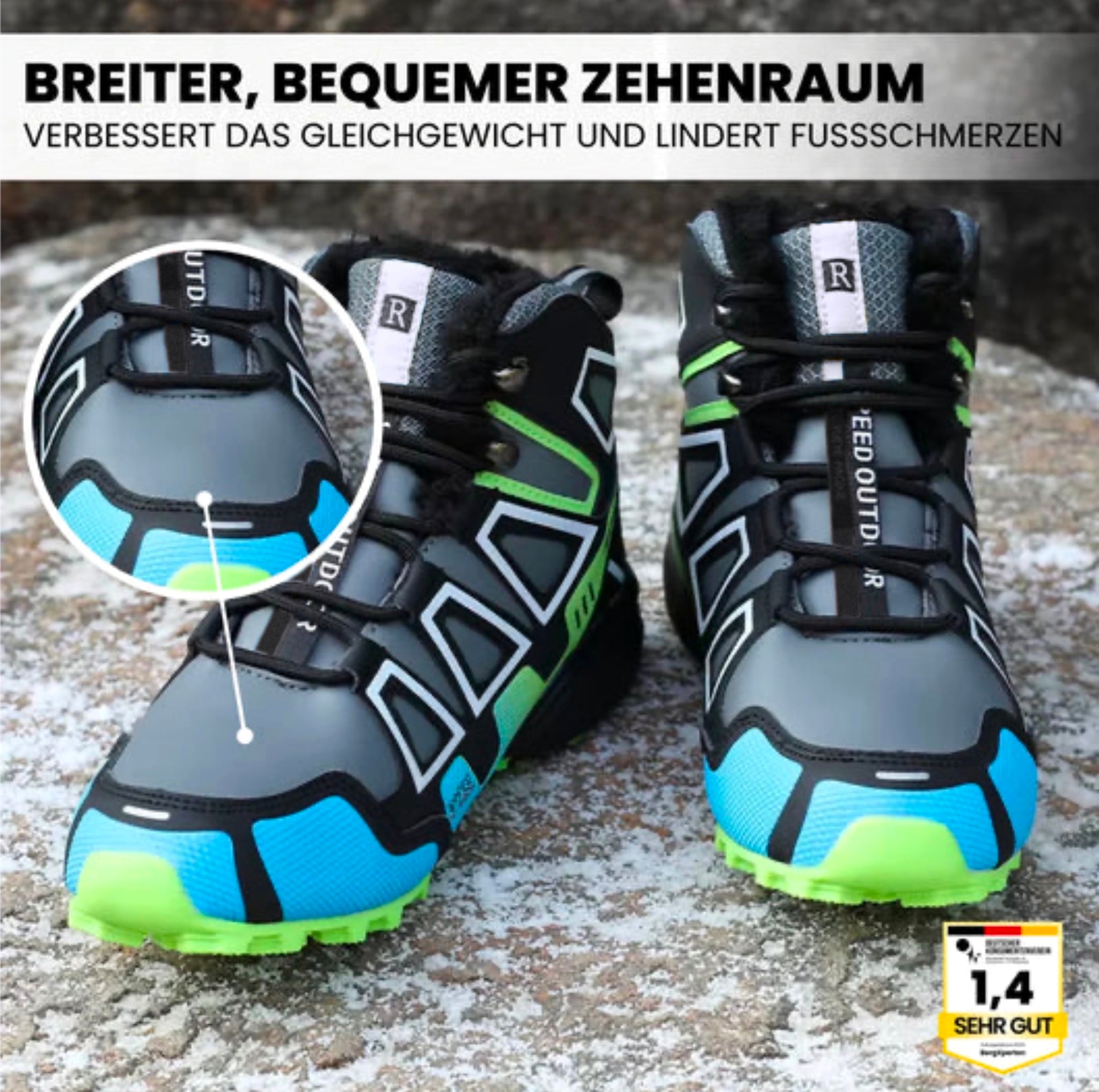 OrthoTrekking Pro Hallux – Ergonomische Hallux Valgus Wander- und Trekking Schuhe
