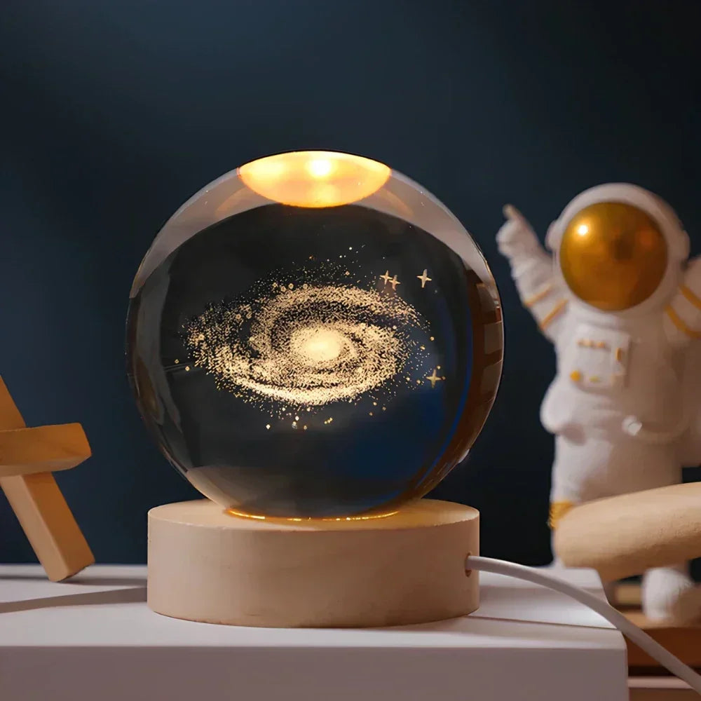 LED Nachtlicht - 3D Kristallkugel - USB betrieben