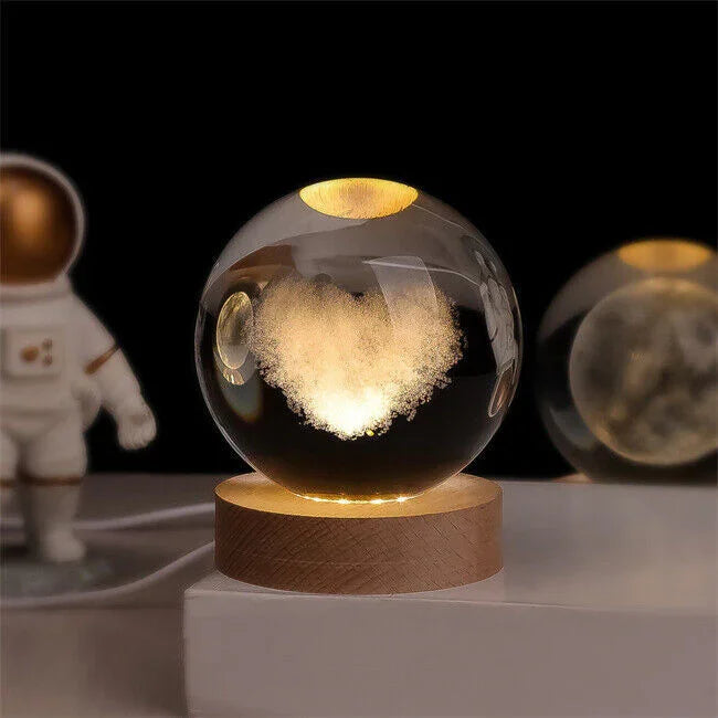 LED Nachtlicht - 3D Kristallkugel - USB betrieben