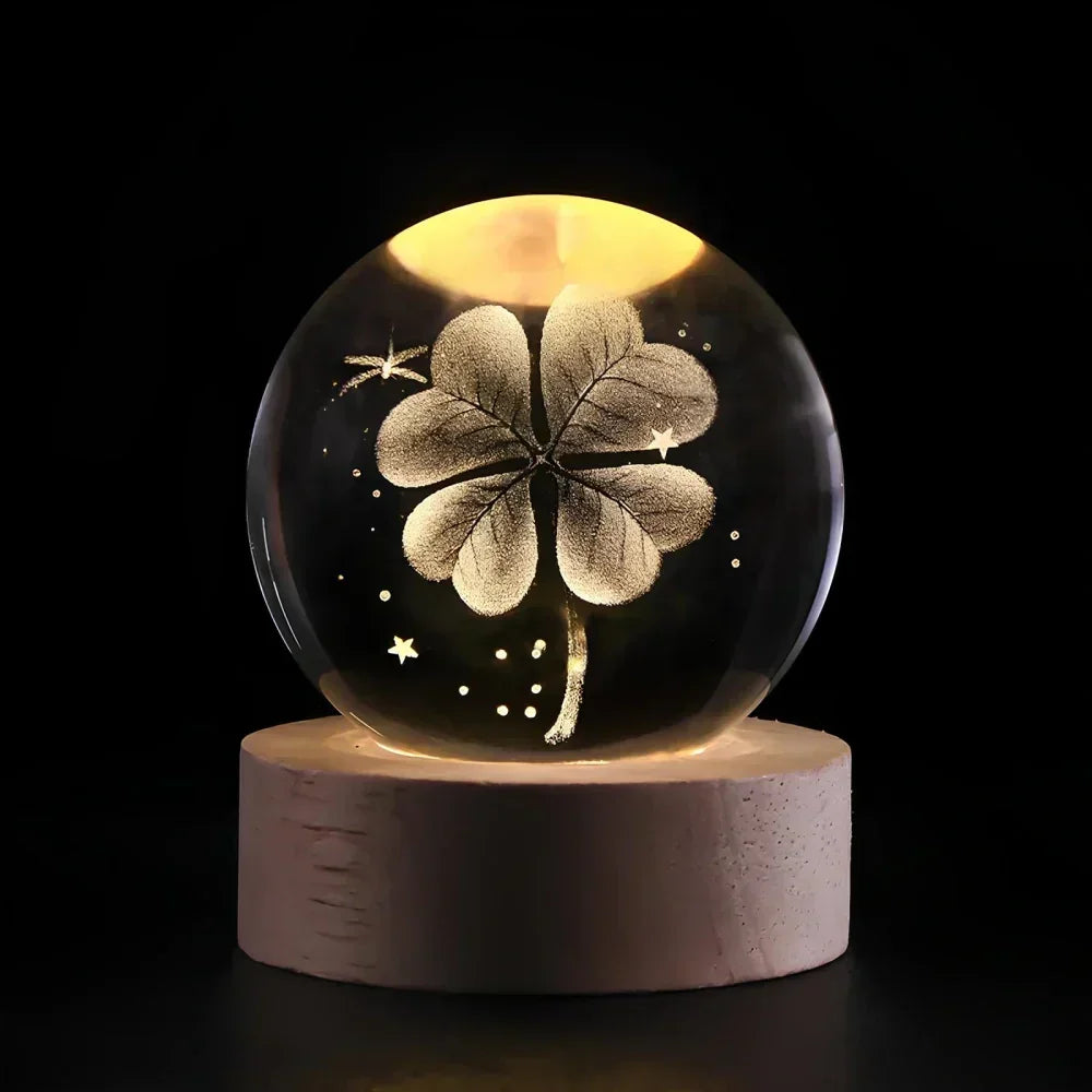 LED Nachtlicht - 3D Kristallkugel - USB betrieben