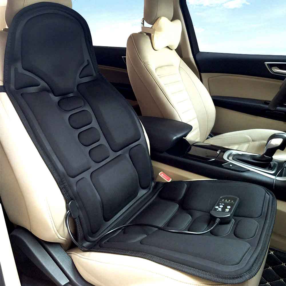 Ergonomische Massage-Sitzauflage | Shiatsu- & Vibrationsmassage für Nacken, Rücken & Oberschenkel | Zuschaltbare Wärmefunktion | Inkl. Auto-Adapter & Fernbedienung