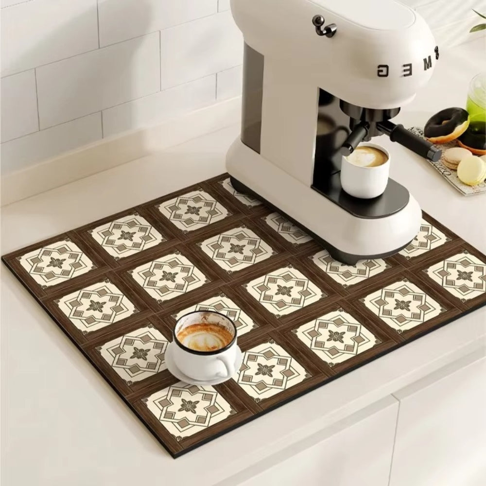 Retro-Fliesen-Design Absorbierende Kaffeemat