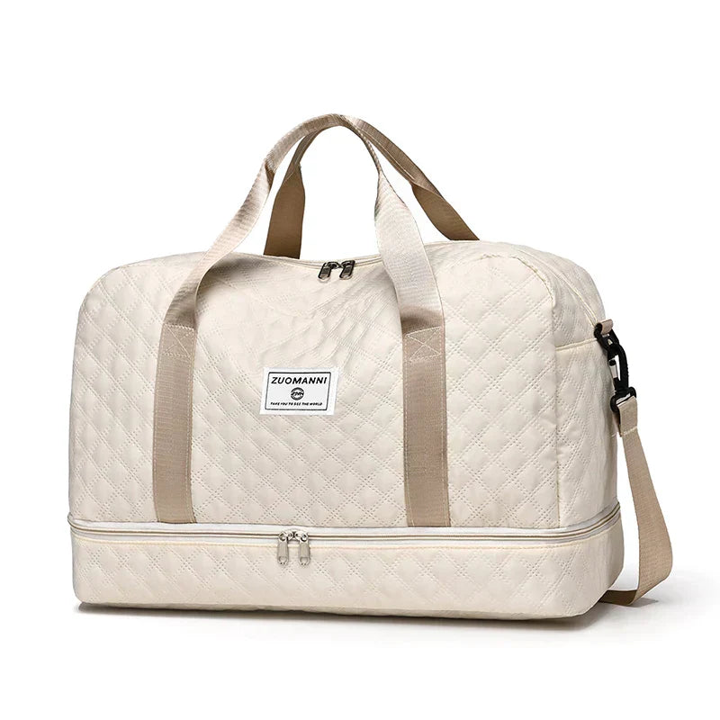 Raumio TravelFlex Leichte Reisetasche mit Diamantmuster | Große Sport- und Wochenendtasche mit Schuhfach und Nassfach | Kabinentauglich und faltbar