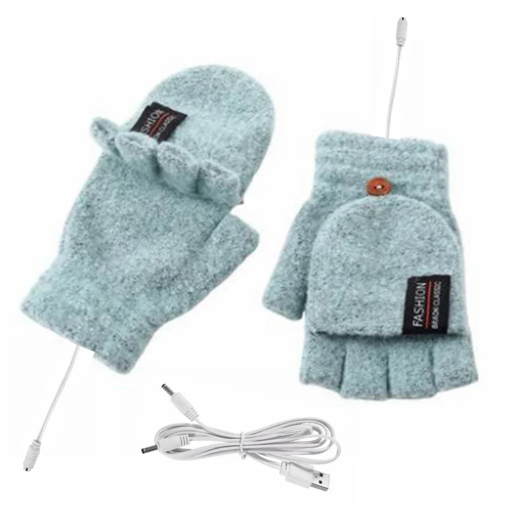 ThermoLoom USB beheizte Handschuhe | 3 Heizstufen | Weiches Strickmaterial | Unisex Einheitsgröße