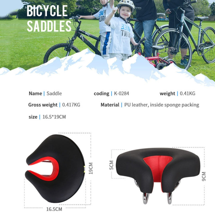 Noseless Fahrrad Sattel Mountain Bike Verdickte Weiche Polsterung (Schwarz)