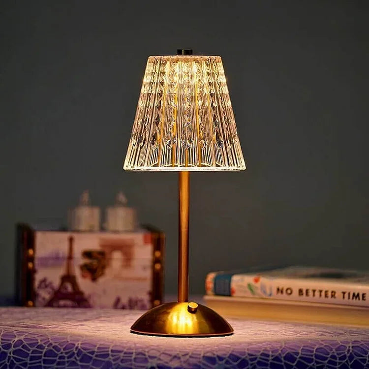 Tischlampe - Kristallschirm - USB-Ladung