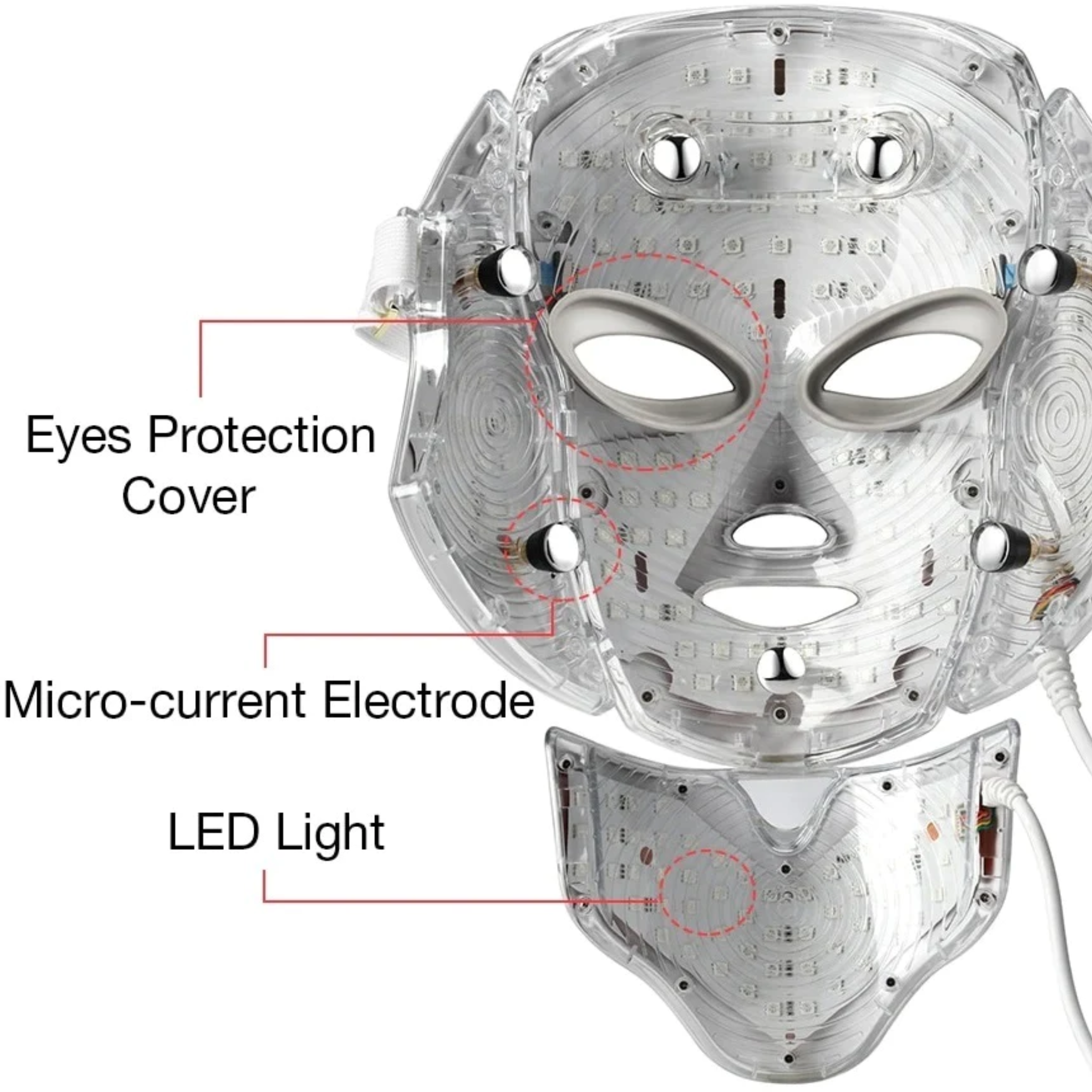 7 Farben LED Photon Lichttherapie-Maske - Gesichts- und Halsbehandlung