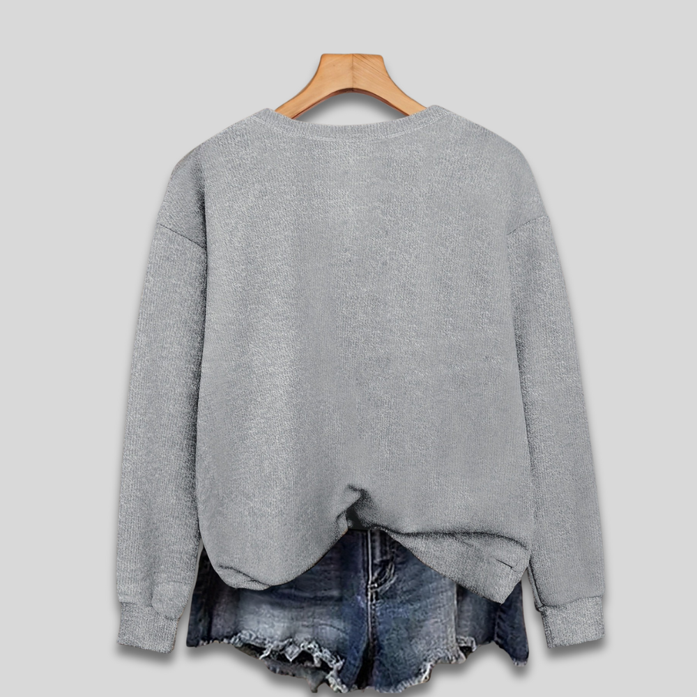 Frauen hässlicher Weihnachtspullover, lustiger Katzen-Santa-Pullover