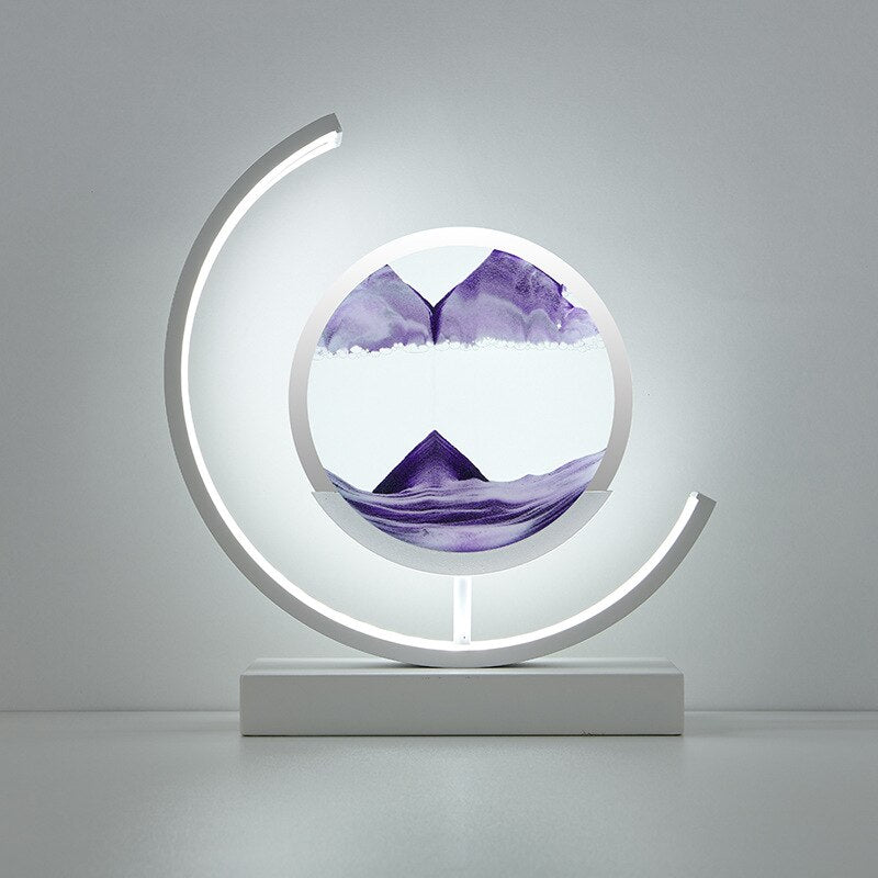 Dekorative LED Tischlampe | Moderne Designerlampe | Sandbild zum Drehen | SandScape