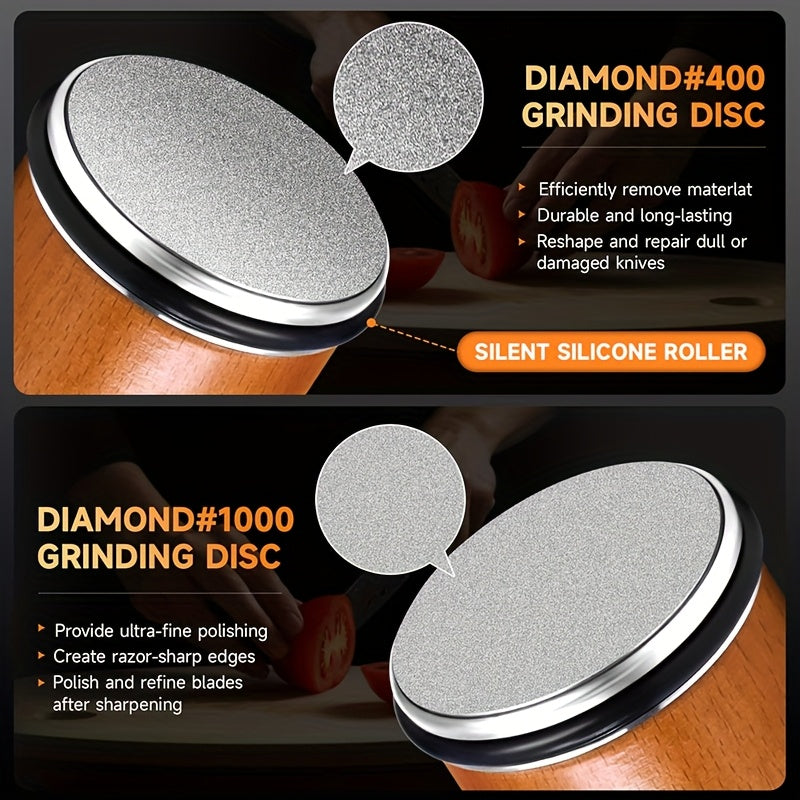 Schleifstein-Set EdgeCraft DuoSharp | Diamantstein mit Magnet-Halterung | 15° & 20° Schleifwinkel | Holz & Metall