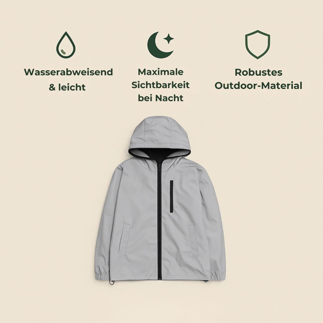 Reflektierende Jacke für Männer & Frauen | Vollständig reflektierende Jacke | GlowJack