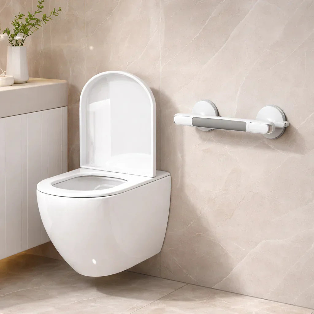 Handgriff für Dusche, Badewanne oder Toilette | Saugnapfgriff für Senioren ohne Bohren | SeniGrip