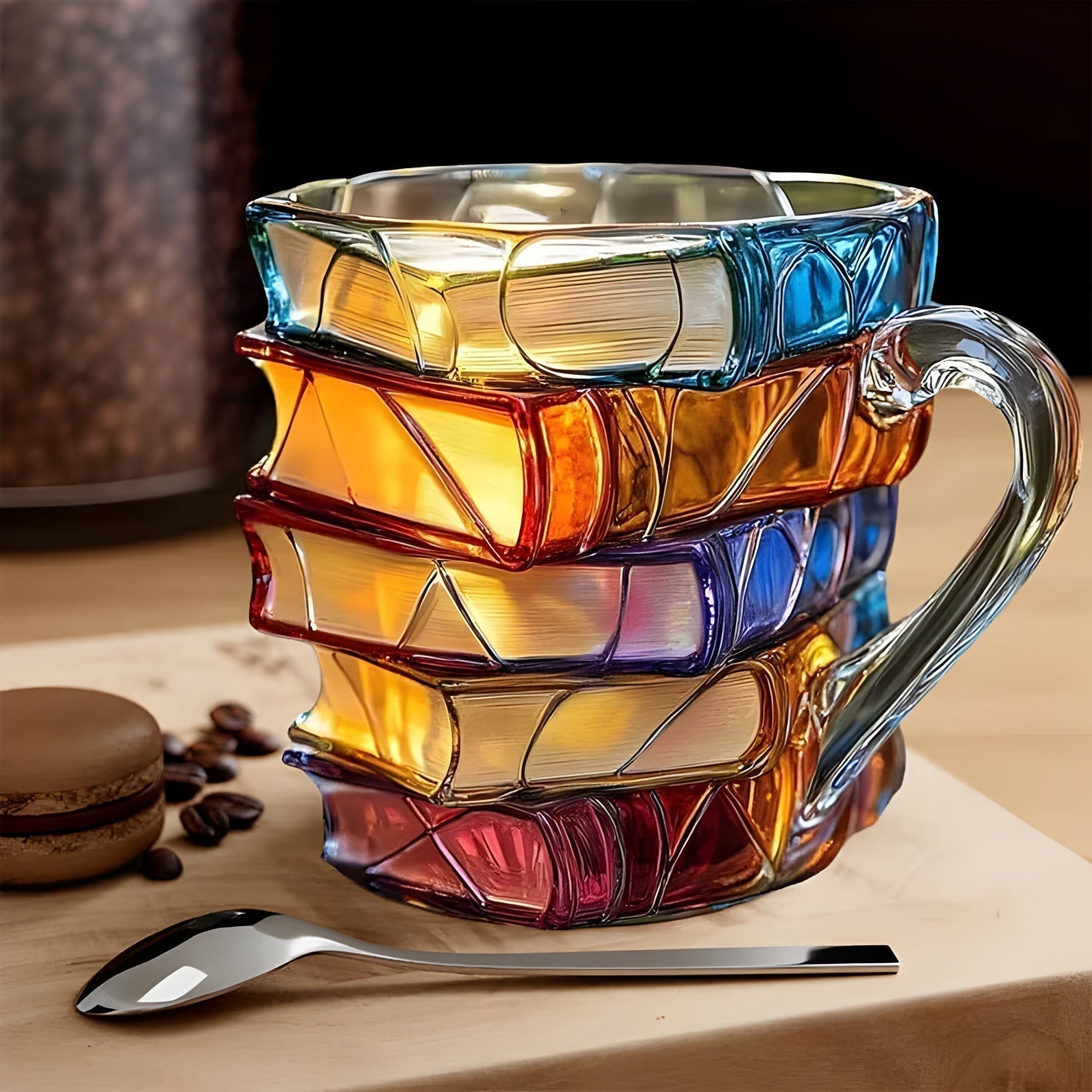 Resin-Becher Buntes 3D Buch Design