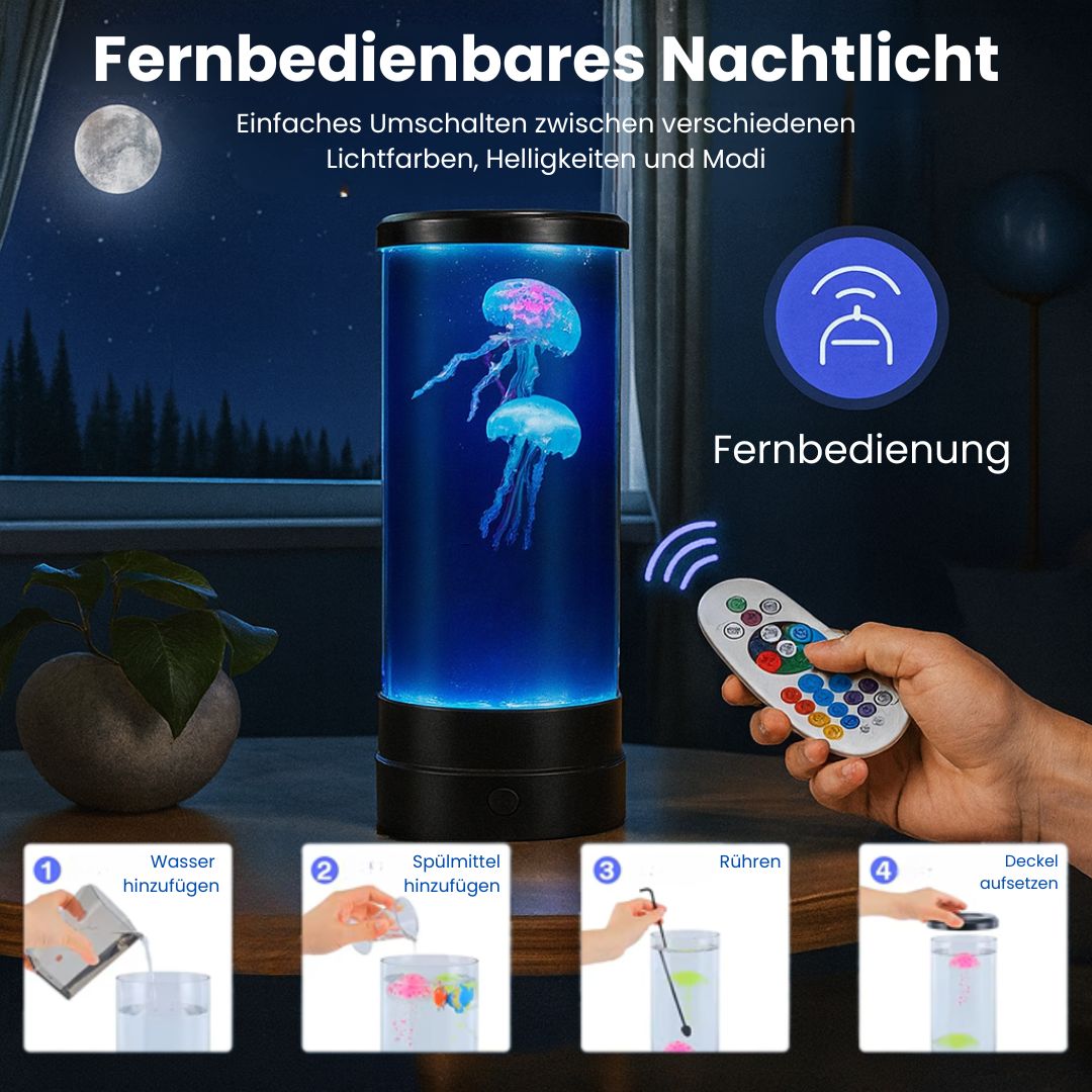LED Nachttischlampe | Schreibtischlampe mit Quallen-Effekt | Tischlampe | LightWave