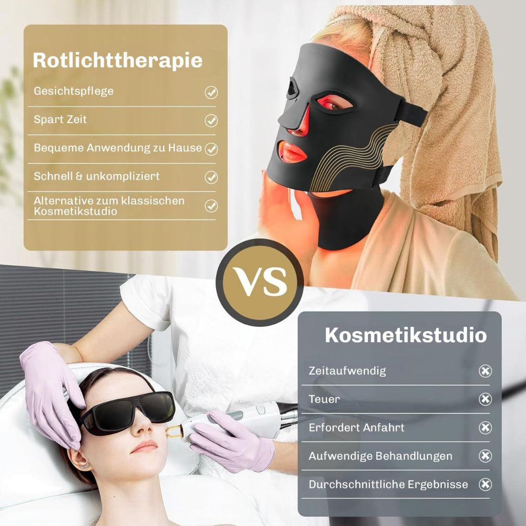 Rote Lichtmaske | LED-Gesichtsmaske | Hautlichttherapie | SkinGlow