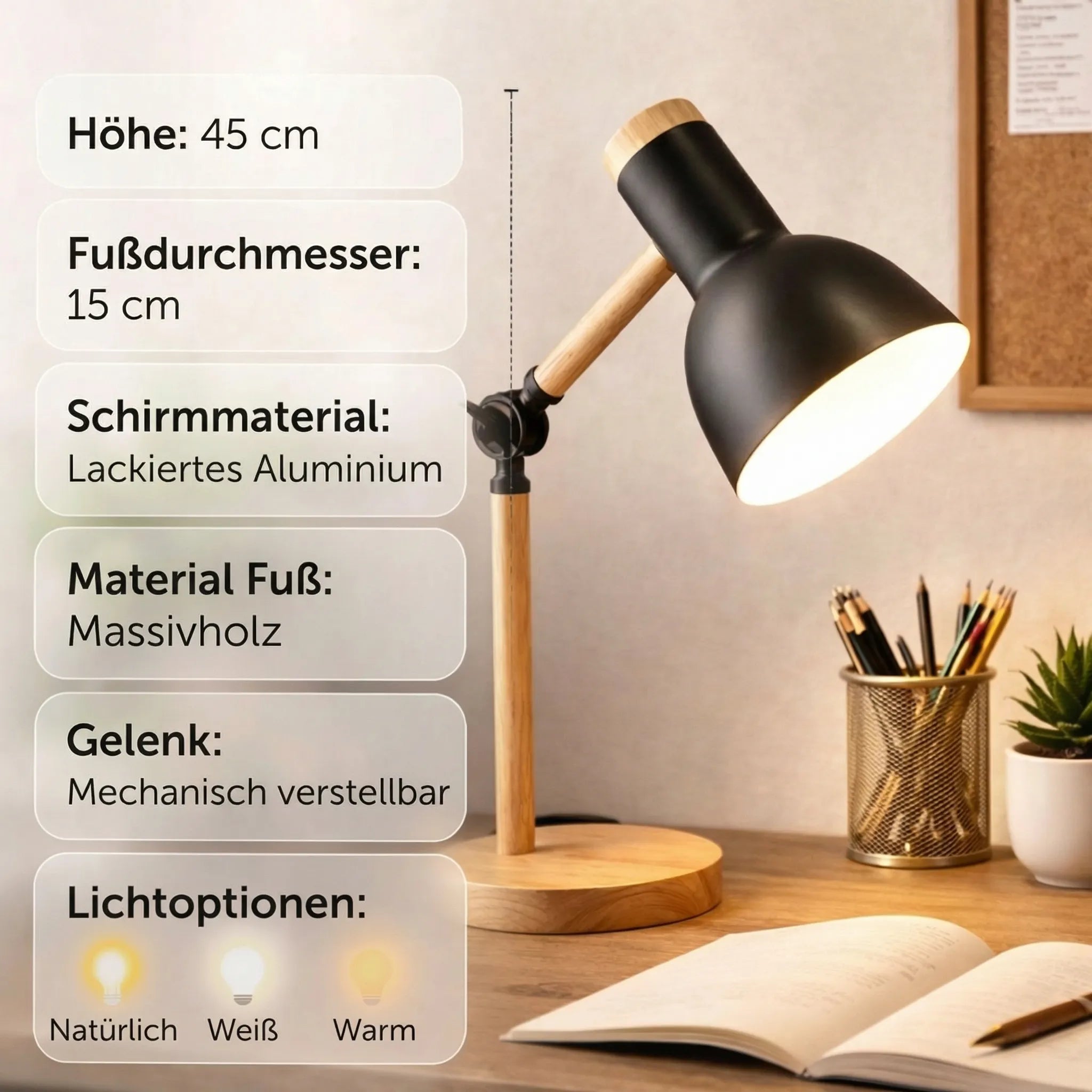 Holz Schreibtischlampe | Tischlampe | WoodLight