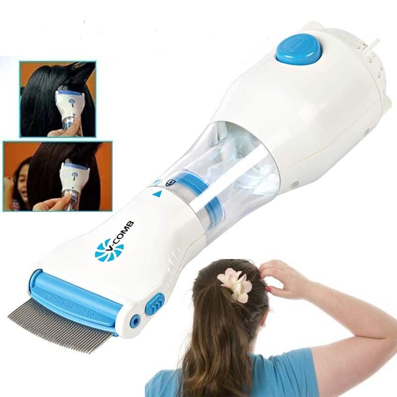 Elektrischer Läuseentferner | Vakuum-Saugtechnologie | Edelstahl-Zinken-System | Chemiefreie Nissen-Extraktion | Integriertes LED-Kontrollicht | Inkl. Hygiene-Filter